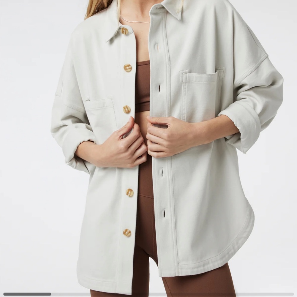 Vuori Cream Button-Up Jacket (Mackenzie shirt jacket)